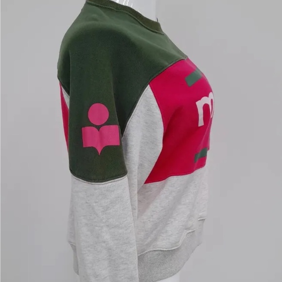 FINAL ISABEL MARANT 🦚 sz M L sweatshirt FINAL! ULTRA RARE LOGO pink CHIC AF - Picture 3 of 5